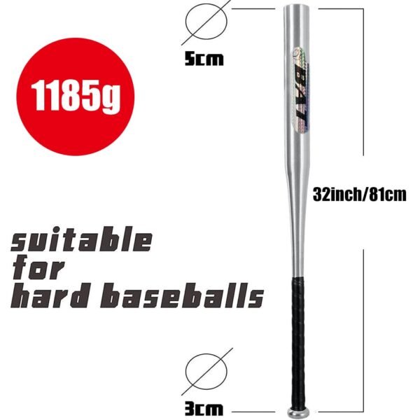 32 SIZE BASEBALL BAT HEAVY FULLY IRON (RED, SILVER, BLACK) WITH BAG - Image 5