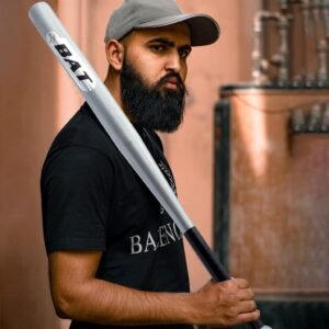 32 SIZE BASEBALL BAT HEAVY FULLY IRON (RED, SILVER, BLACK) WITH BAG