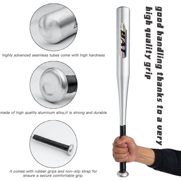 32 SIZE BASEBALL BAT HEAVY FULLY IRON (RED, SILVER, BLACK) WITH BAG - Image 6