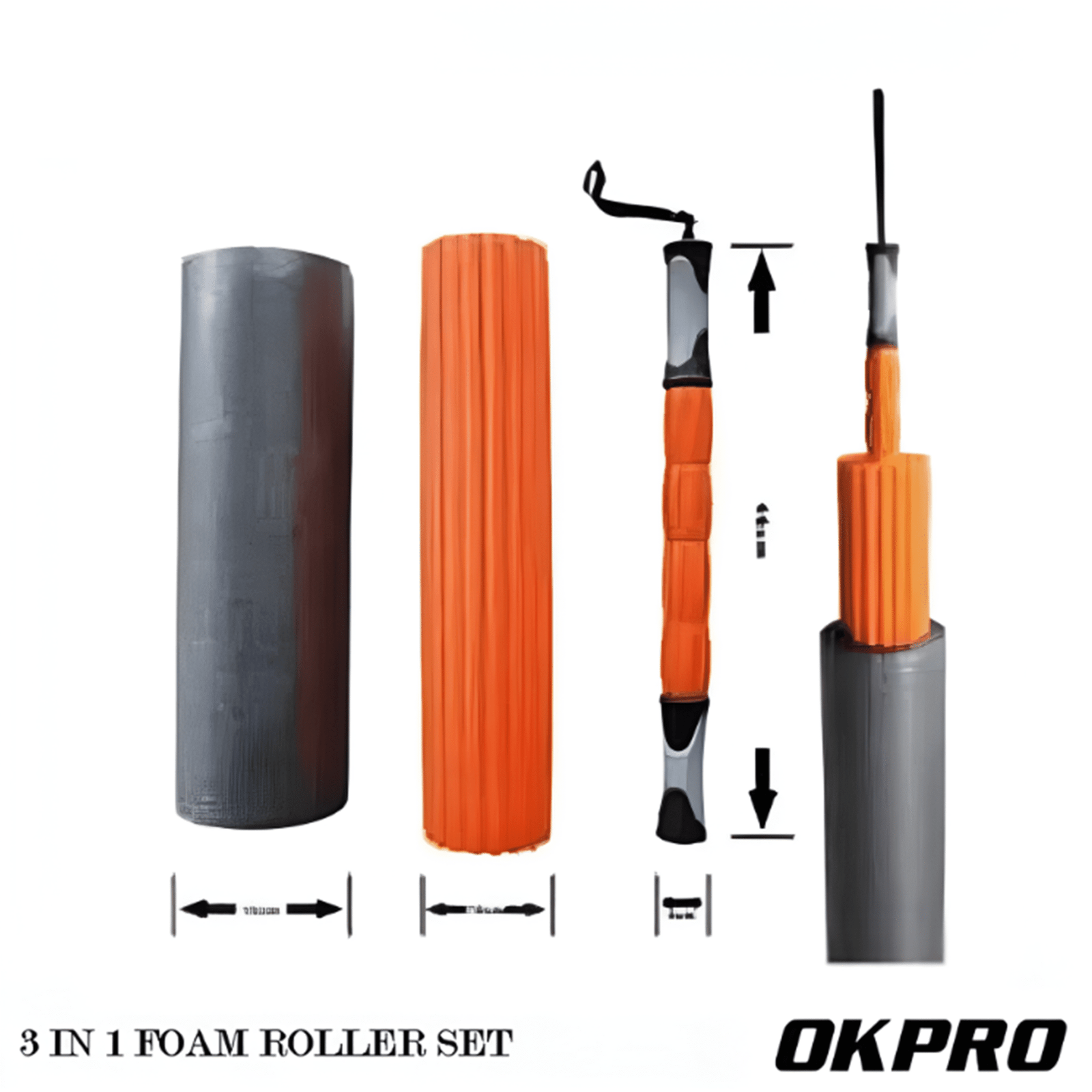 Okpro 3-In-1 Foam Roller Set