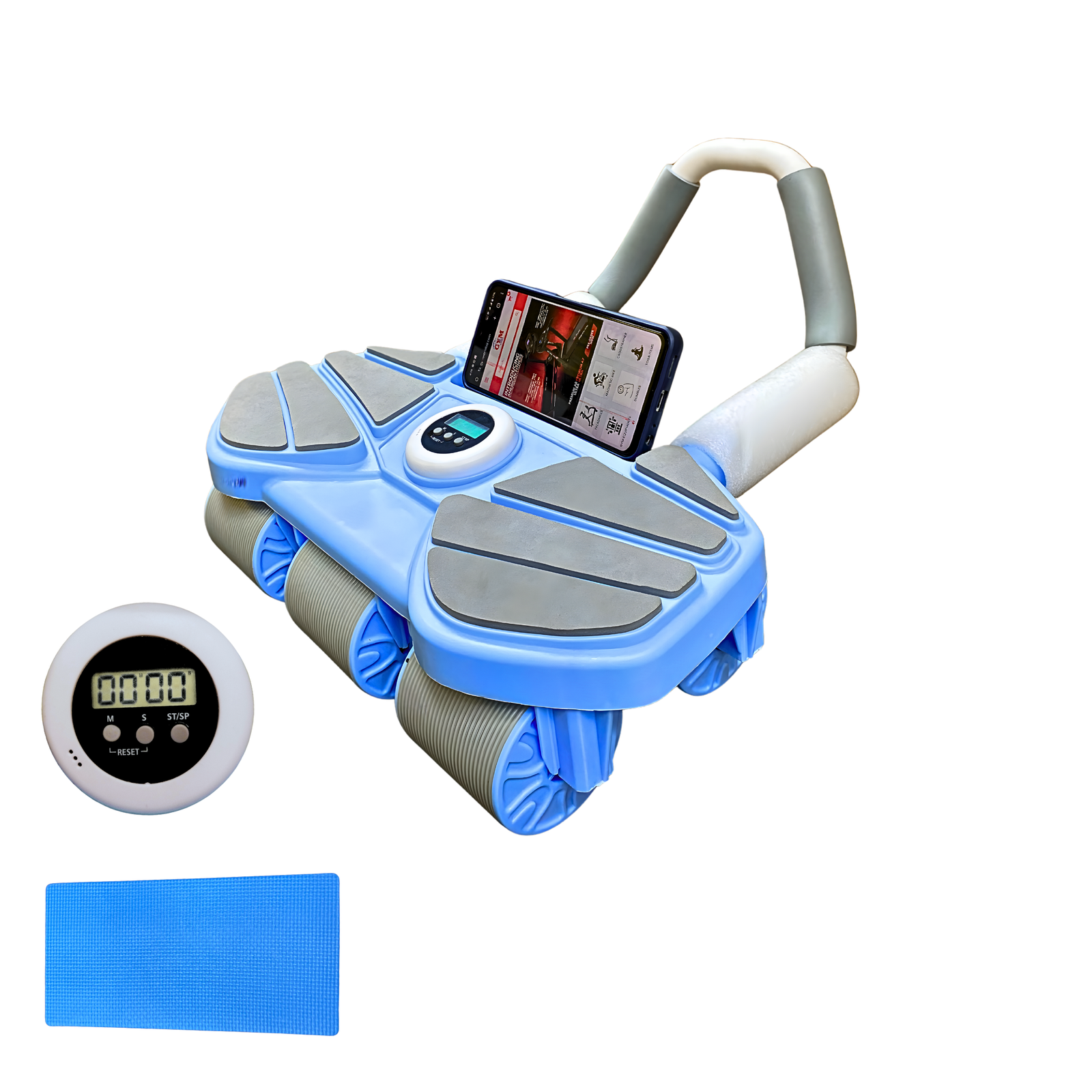 6 Wheel Automatic Rebound Ab Roller Wheel with Elbow Support - Image 3